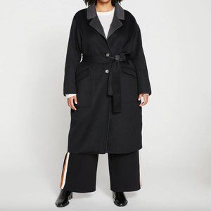 Black/Charcoal Reversible Double Face Luxe Coat, Universal Standard, Sz 6-8, NWT